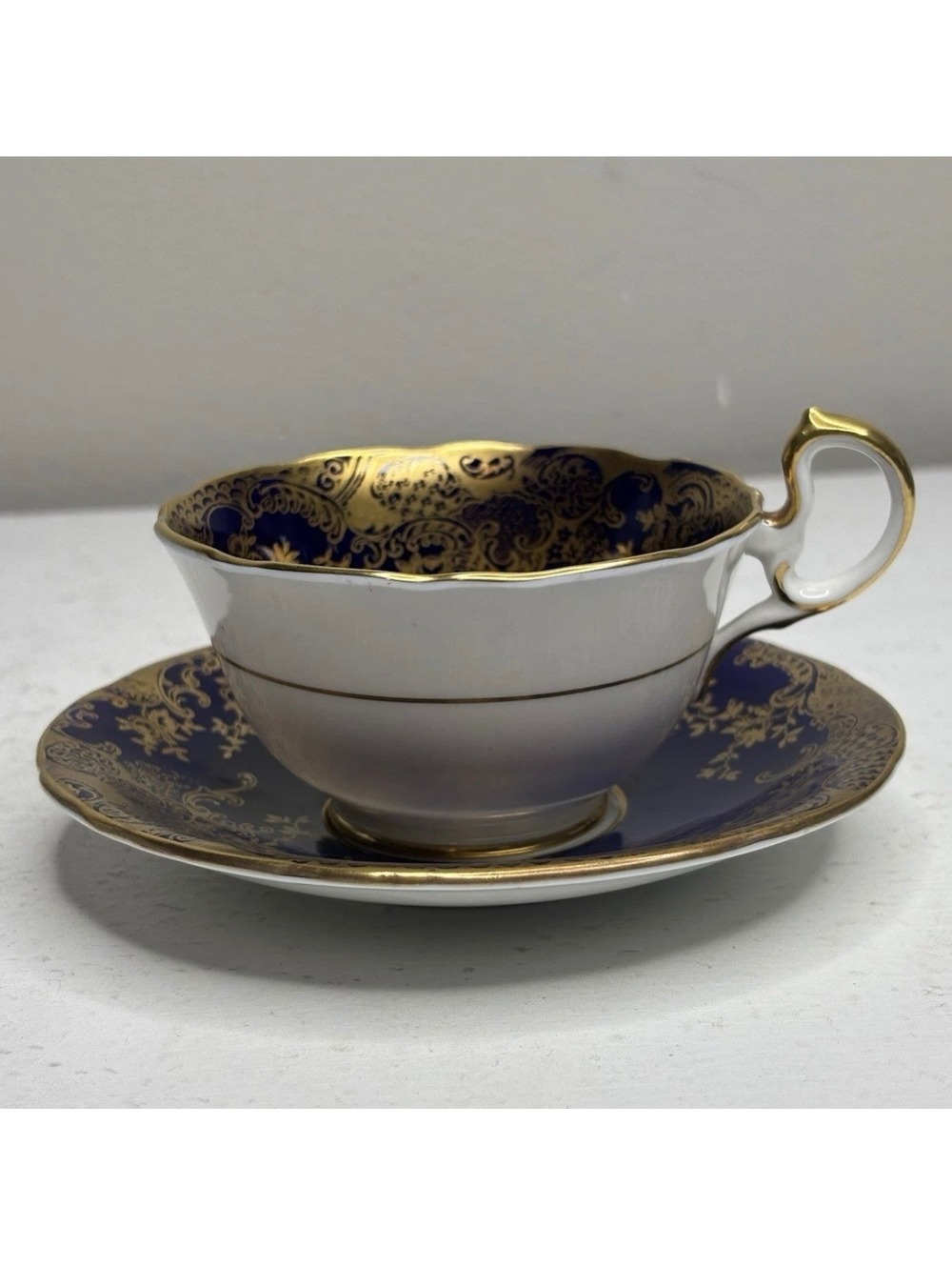 Aynsley Cobalt and Gold Bone China Cup & Saucer set